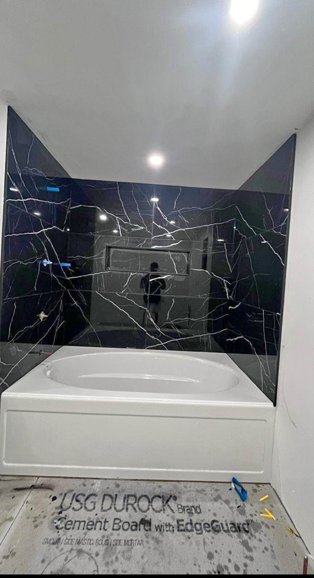 Black Marble Tub Surround